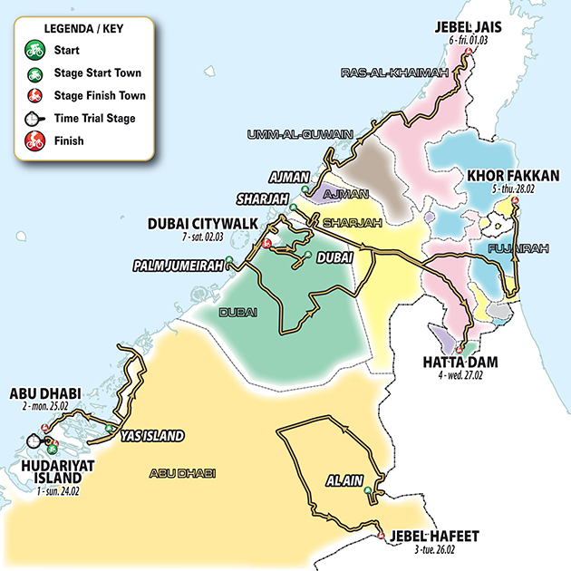 Carte UAE Tour 2019