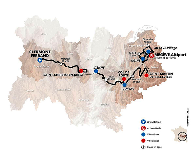 Carte Critérium du Dauphiné 2020