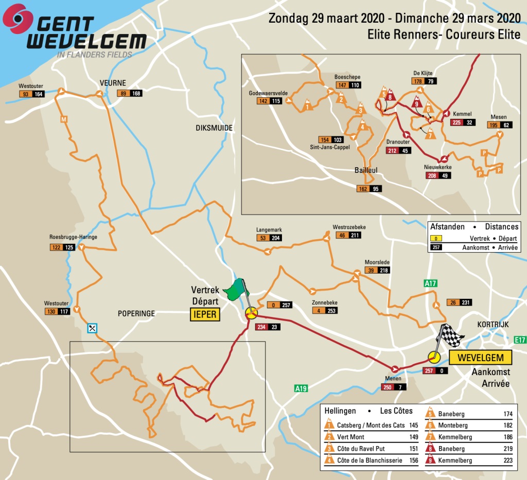 Carte Gand-Wevelgem 2020