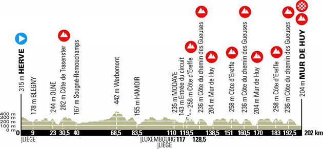 Carte La Flèche Wallonne 2020