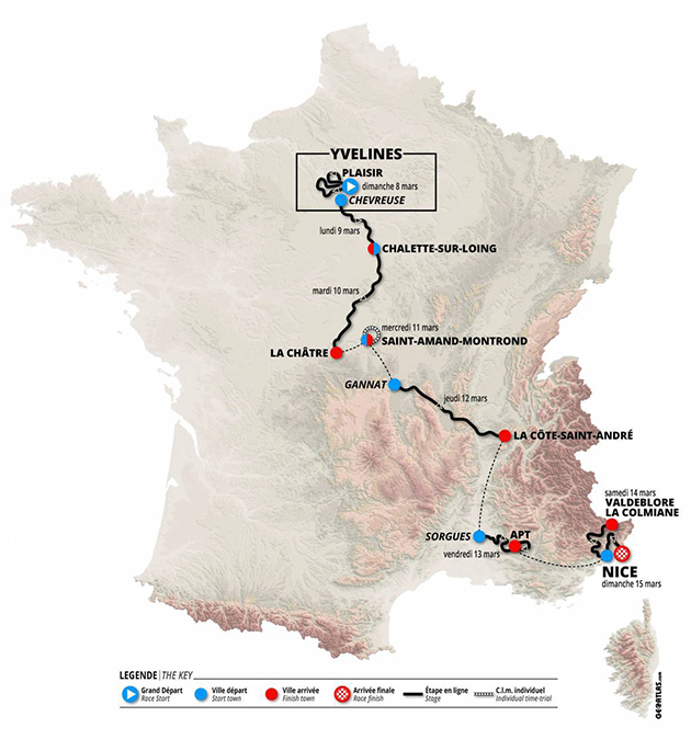 Carte Paris-Nice 2020
