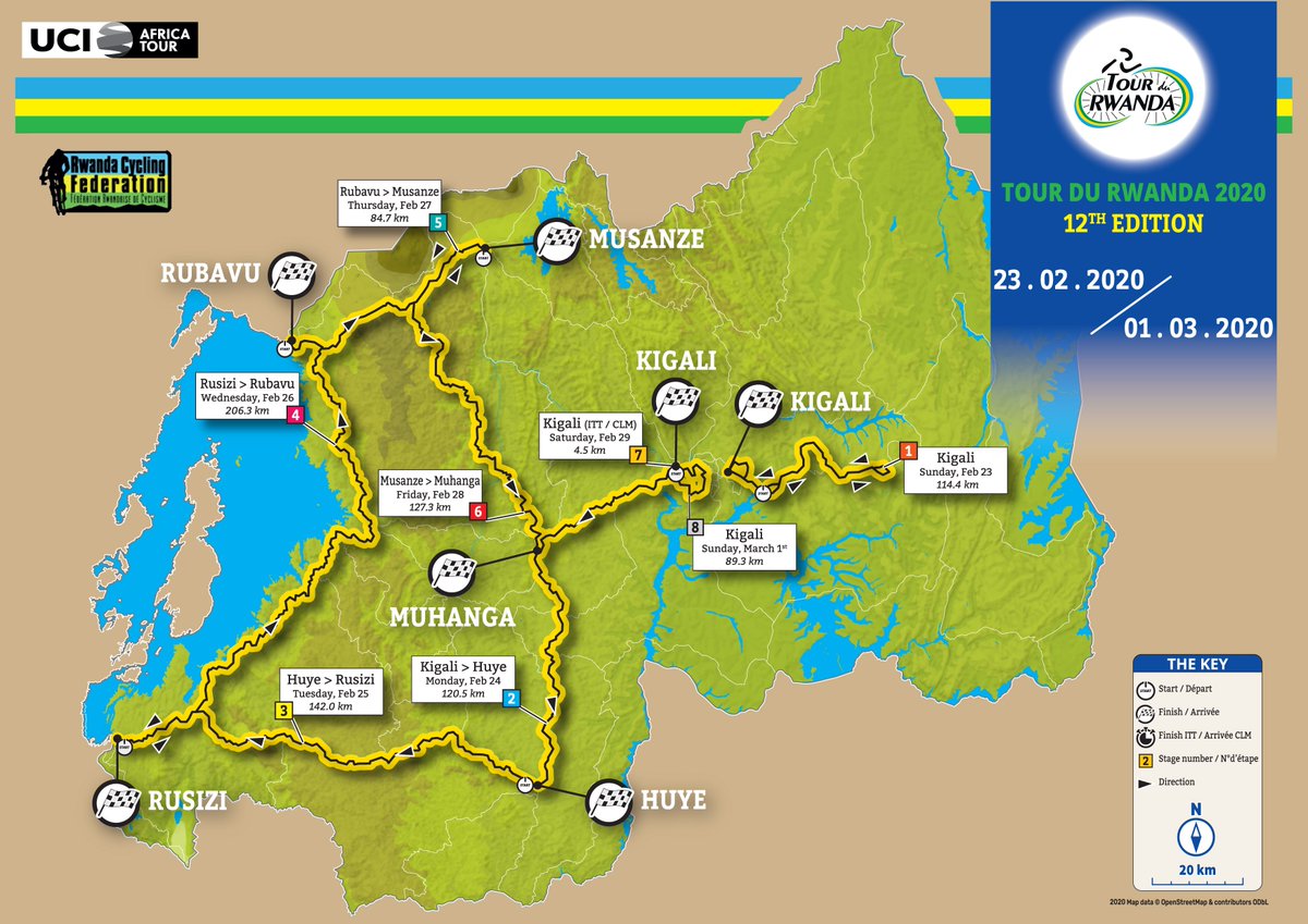 Carte Tour du Rwanda 2020