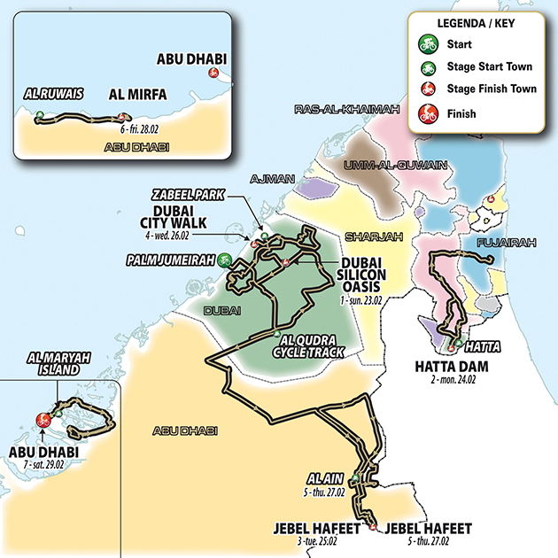 Carte UAE Tour 2020