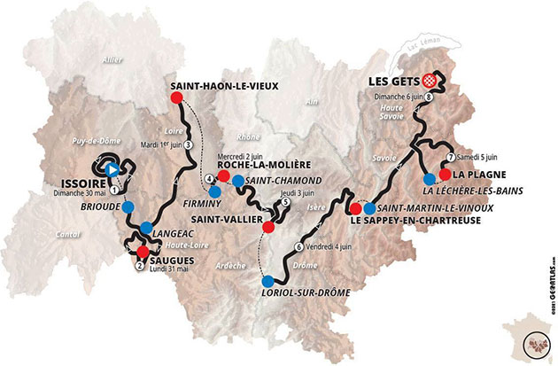 Carte Critérium du Dauphiné 2021