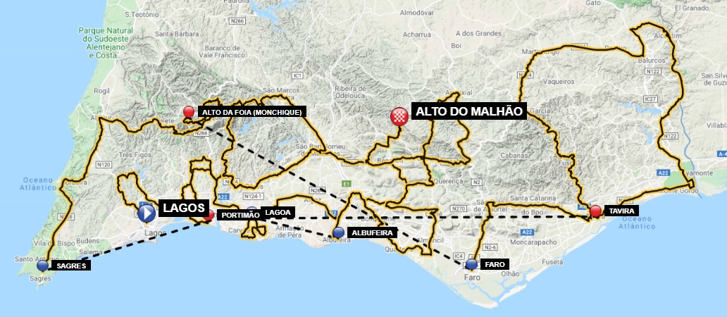 Carte Tour d'Algarve 2021