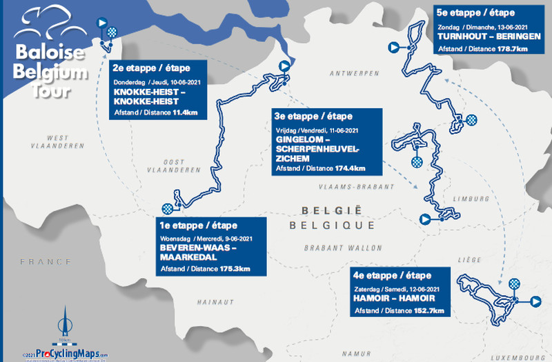 Carte Tour de Belgique 2021