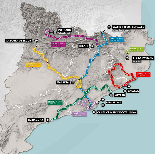 Carte Tour de Catalogne 2021