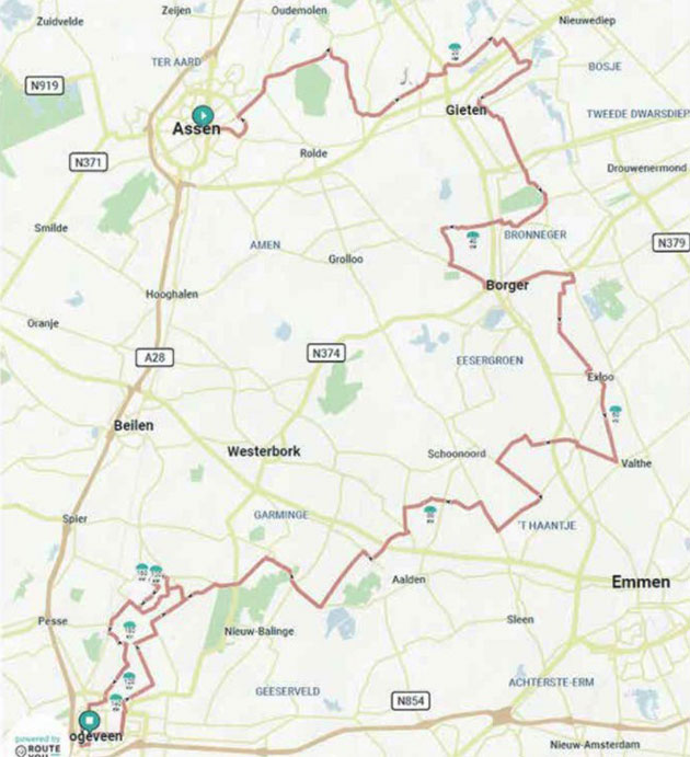 Carte Tour de Drenthe 2021