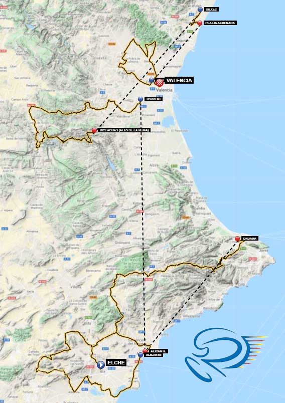Carte Tour de la Communauté Valencienne 2021