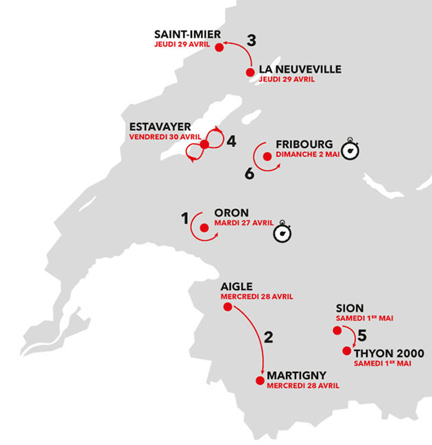 Carte Tour de Romandie 2021
