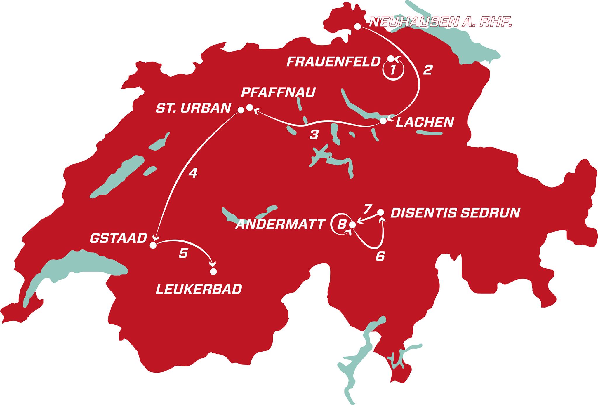 Carte Tour de Suisse 2021