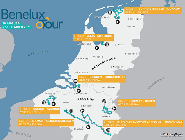 Carte Tour du Benelux 2021