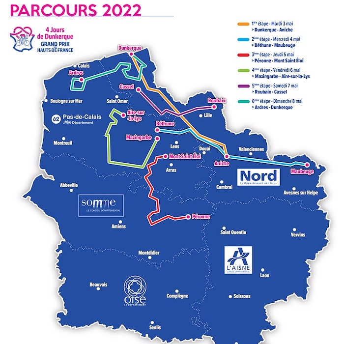 Carte 4 Jours de Dunkerque 2022