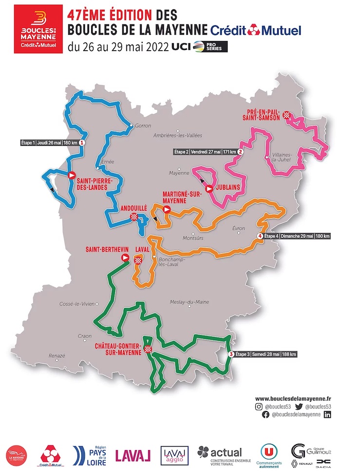 Carte Boucles de la Mayenne 2022