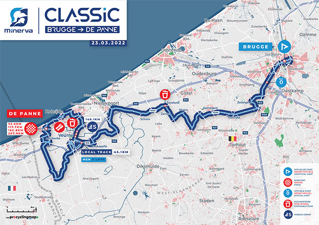 Carte Classic Bruges-La Panne 2022
