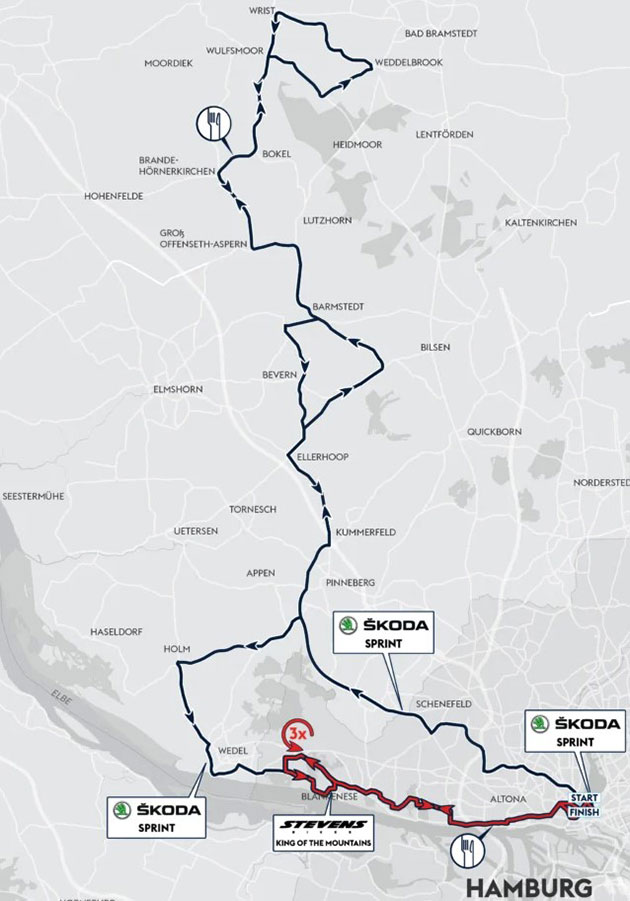 Carte Cyclassics Hamburg 2022