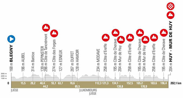Carte La Flèche Wallonne 2022