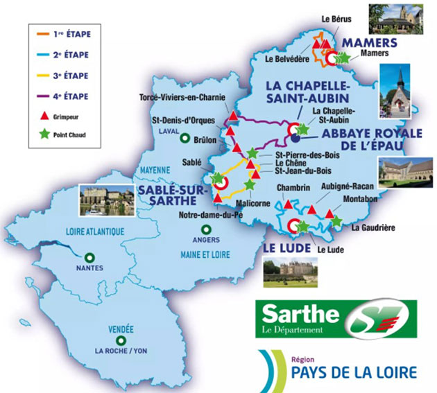 Carte Circuit Cycliste Sarthe 2022
