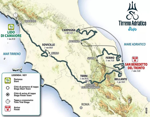 Carte Tirreno-Adriatico 2022