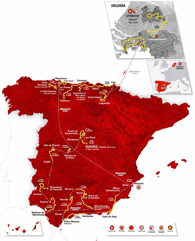 Carte Tour d'Espagne 2022