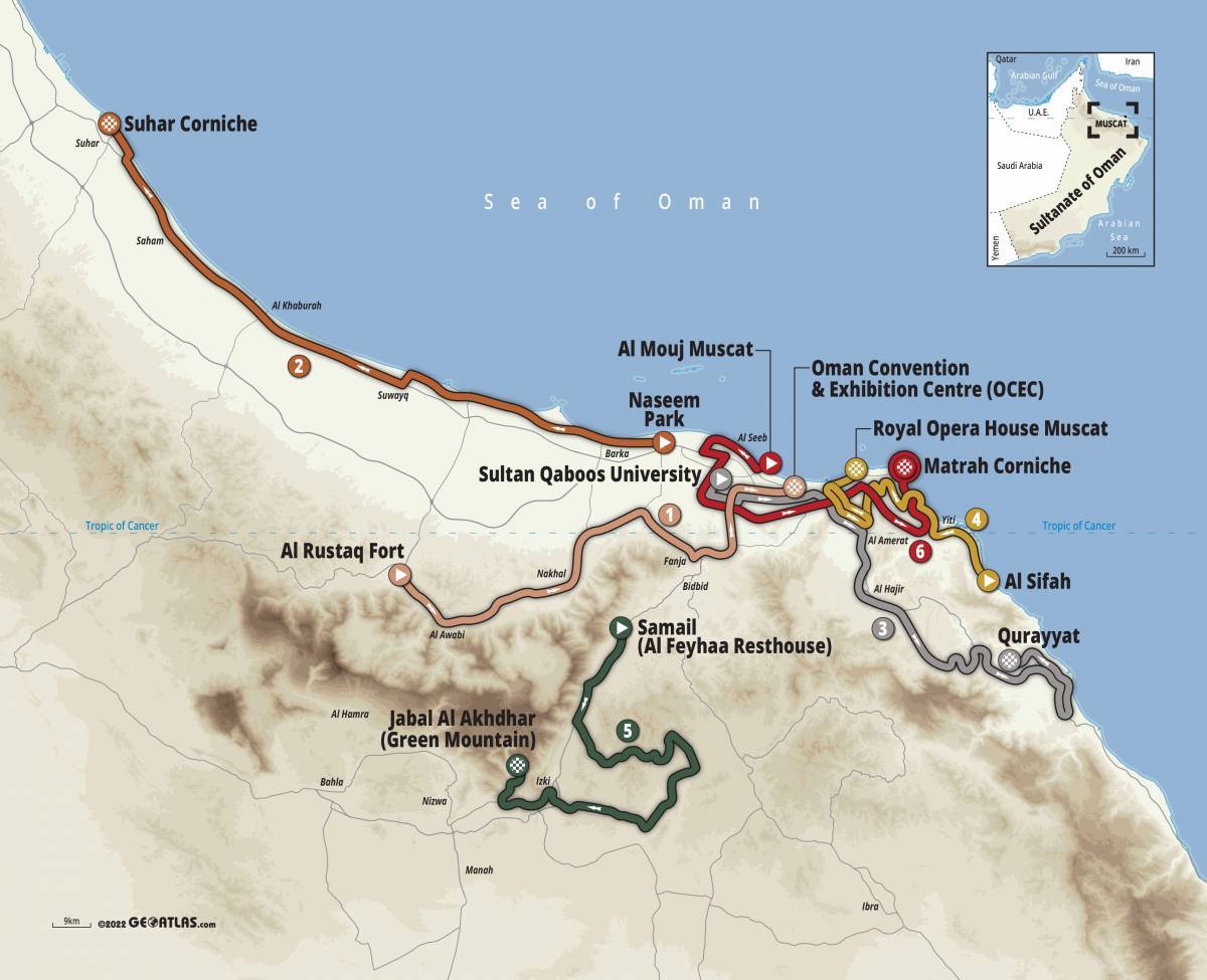 Carte Tour d'Oman 2022