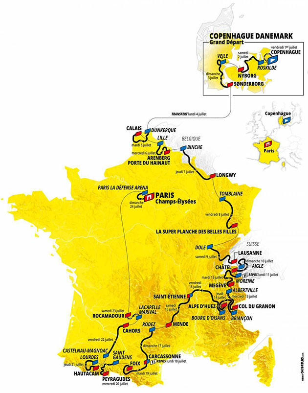 Carte Tour de France 2022