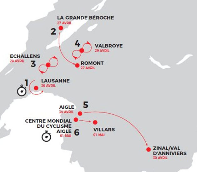 Carte Tour de Romandie 2022
