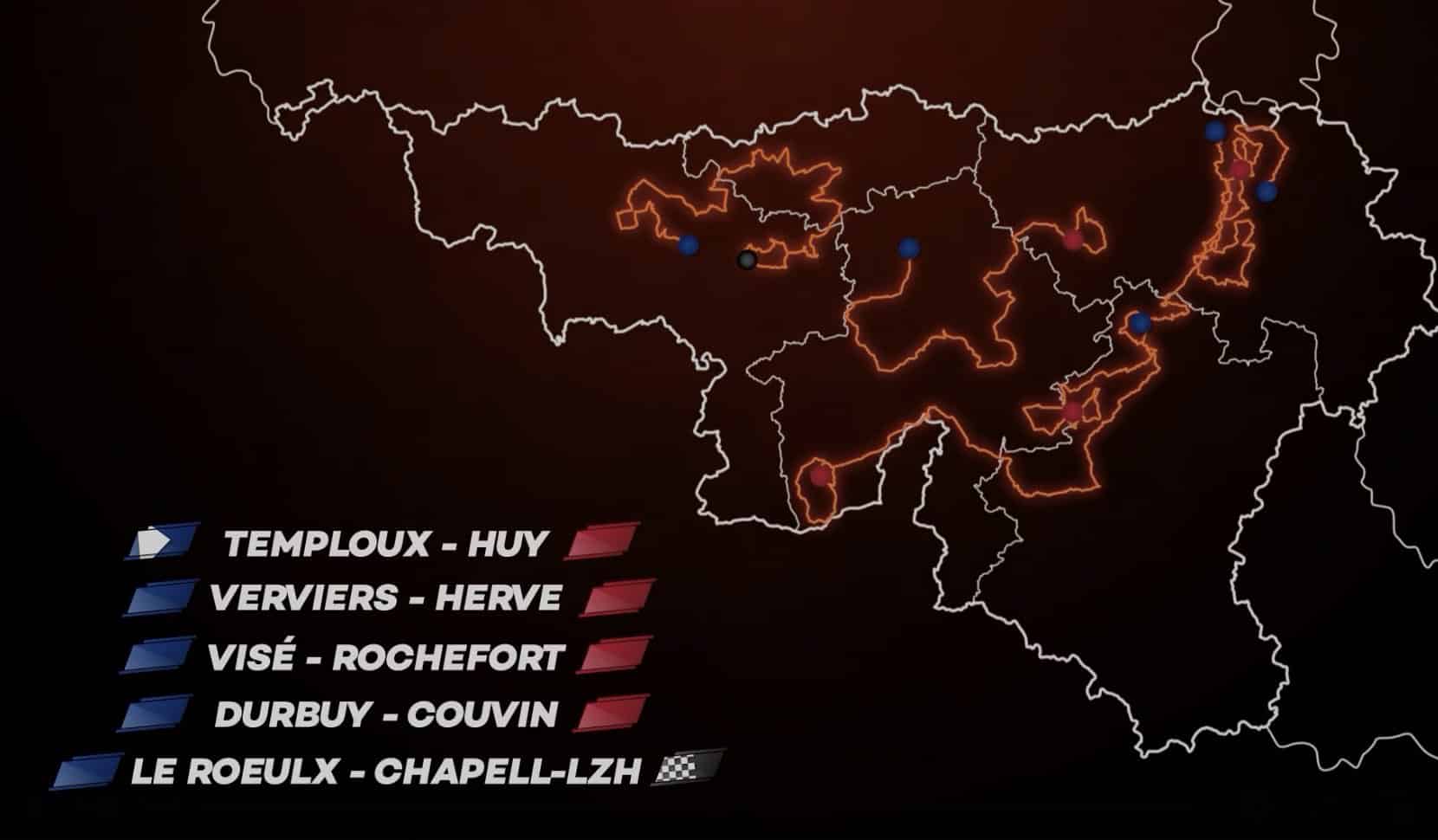 Carte Tour de Wallonie 2022