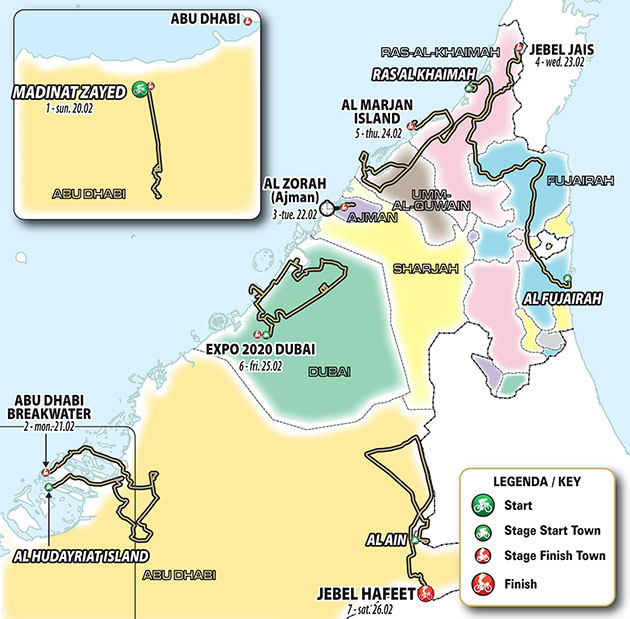 Carte UAE Tour 2022