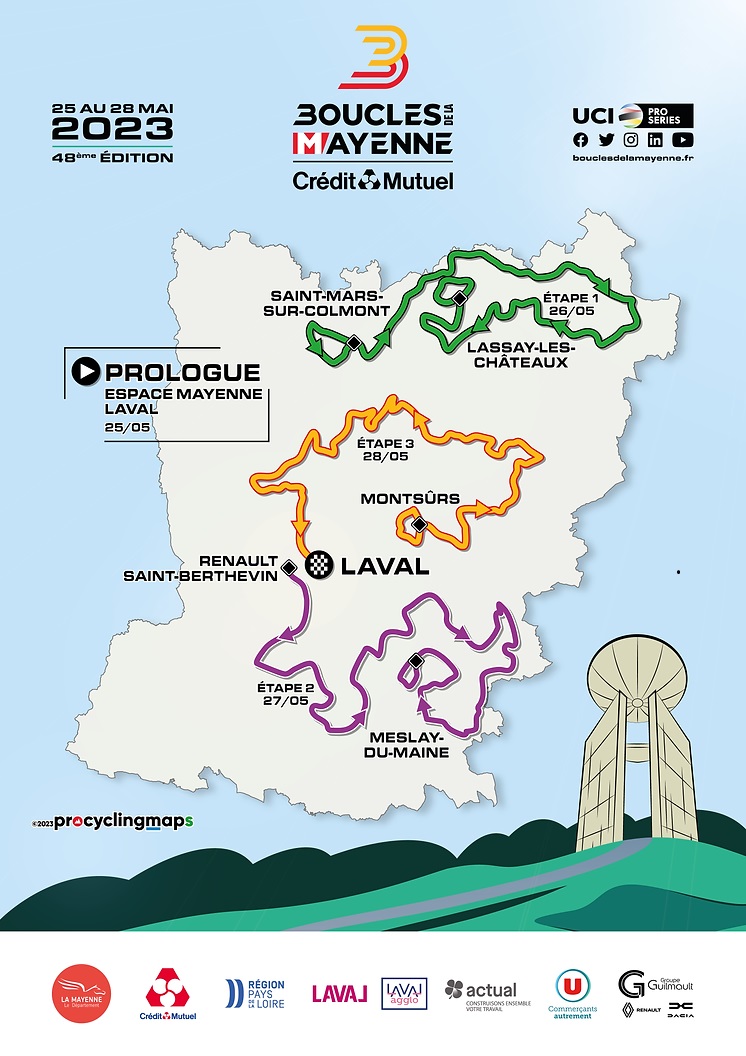 Carte Boucles de la Mayenne 2023