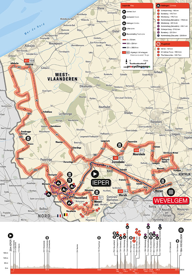 Carte Gand-Wevelgem 2023