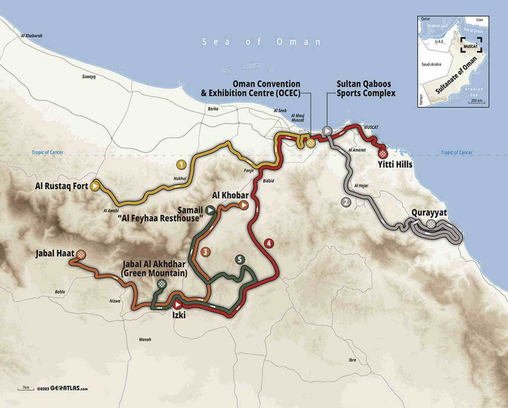Carte Tour d'Oman 2023