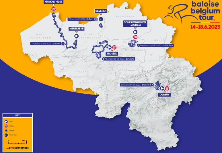 Carte Tour de Belgique 2023