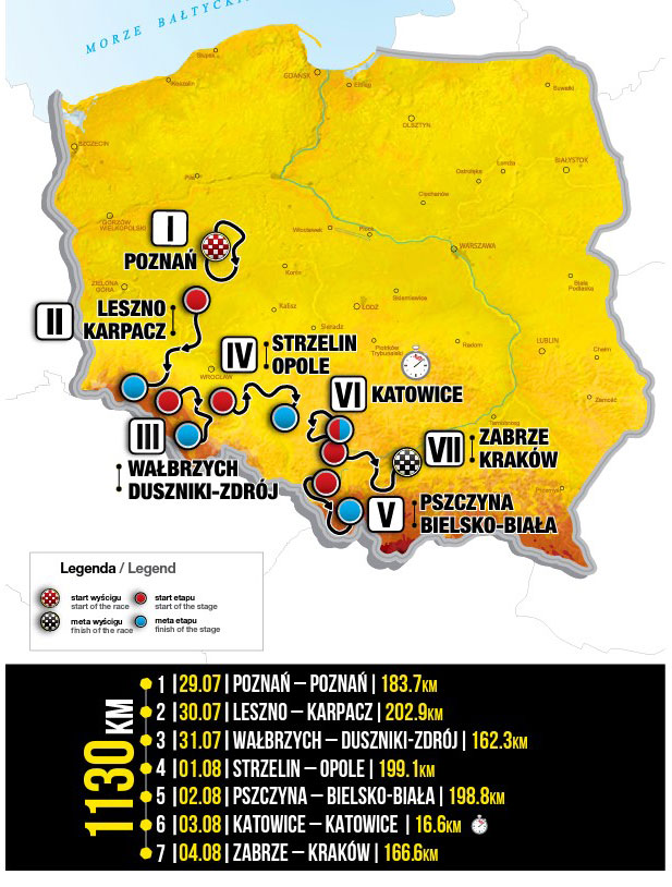 Carte Tour de Pologne 2023