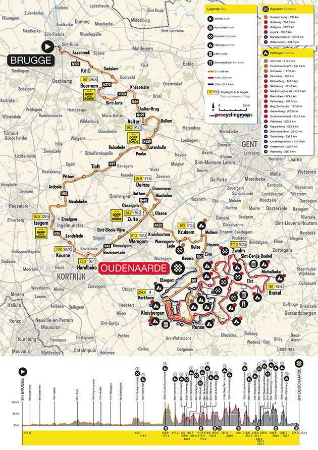 Carte Tour des Flandres 2023