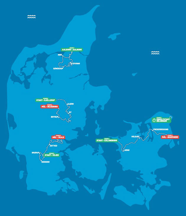 Carte Tour du Danemark 2023