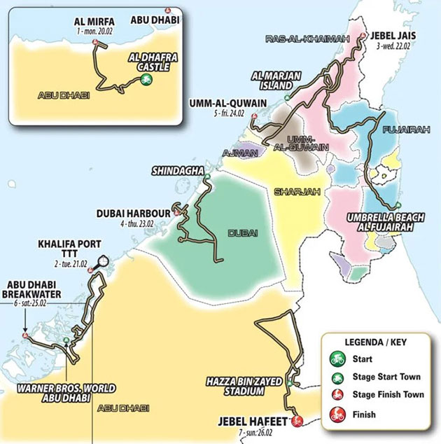 Carte UAE Tour 2023