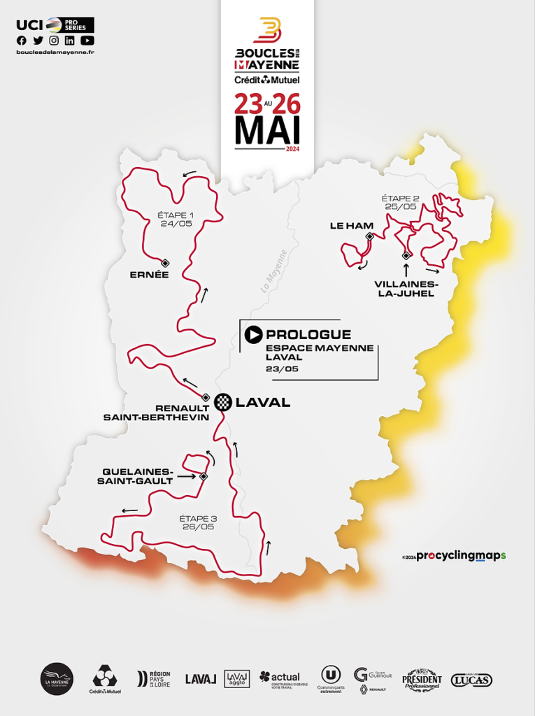 Carte Boucles de la Mayenne 2024