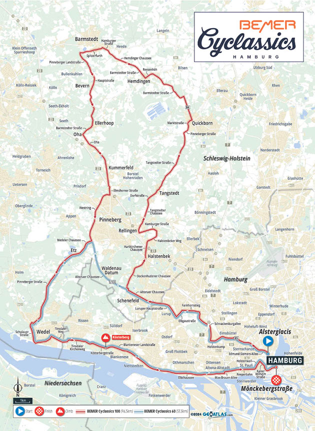 Carte Cyclassics Hamburg 2024
