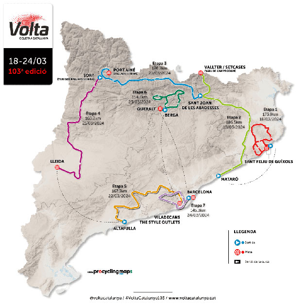 Carte Tour de Catalogne 2024