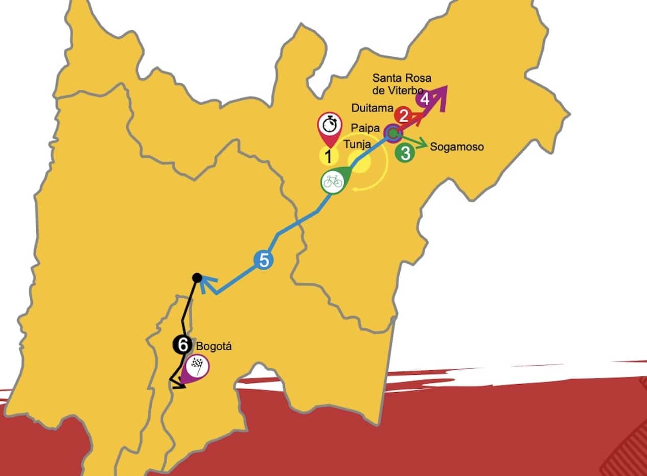 Carte Tour de Colombie 2024