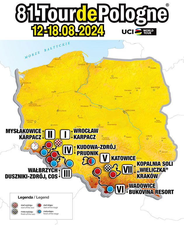 Carte Tour de Pologne 2024