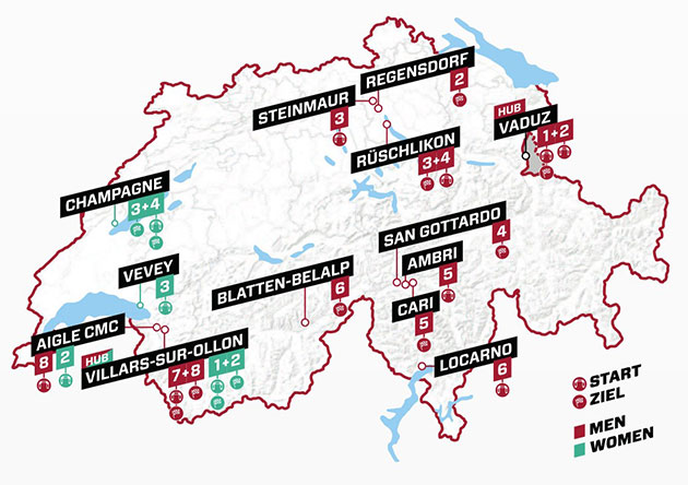 Carte Tour de Suisse 2024