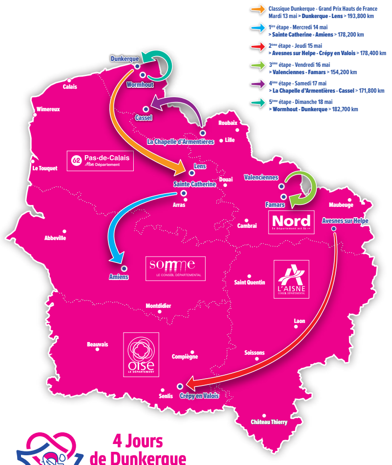 Carte 4 Jours de Dunkerque 2025