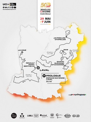 Carte Boucles de la Mayenne 2025
