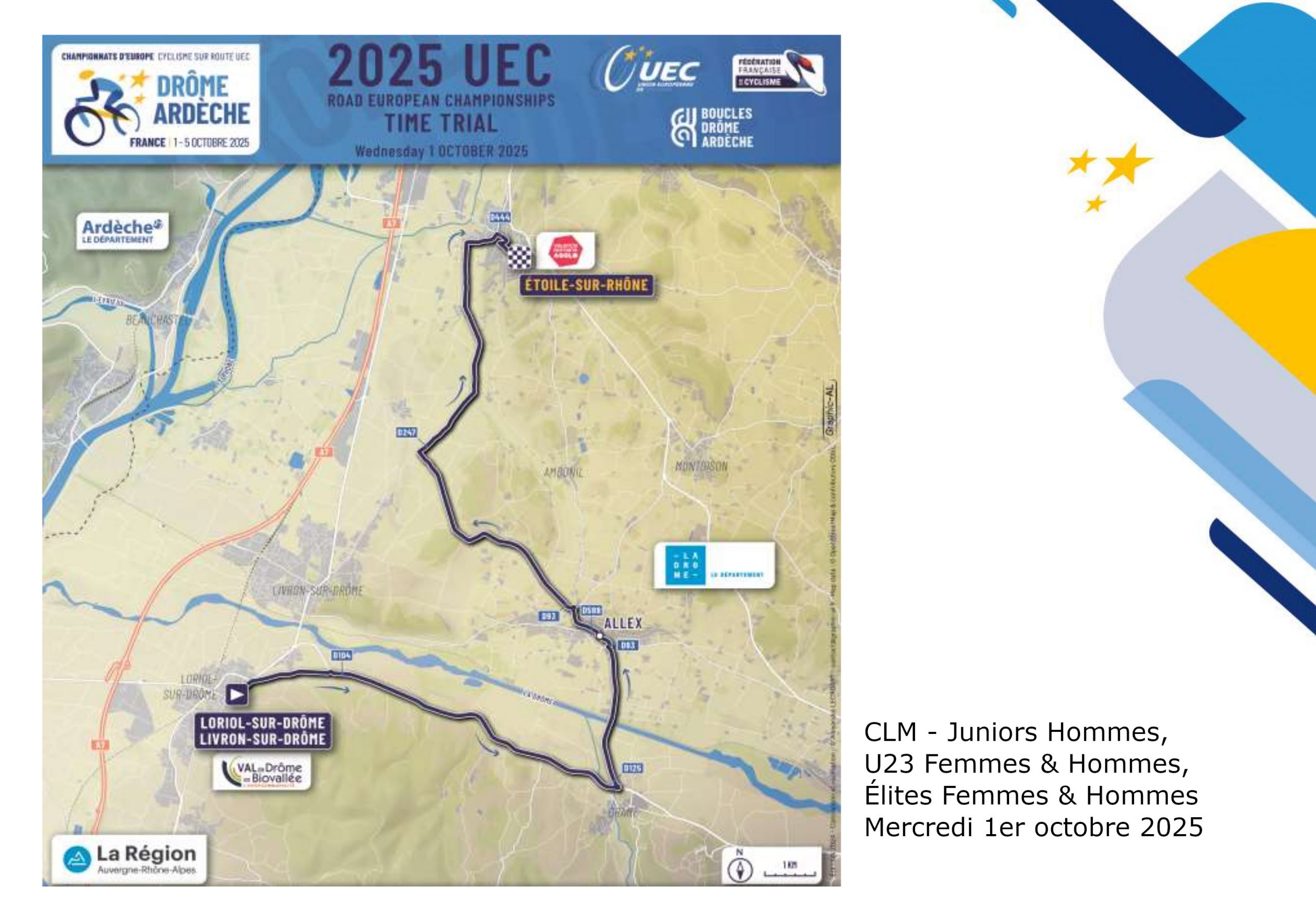 Carte Championnat d'Europe CLM 2025