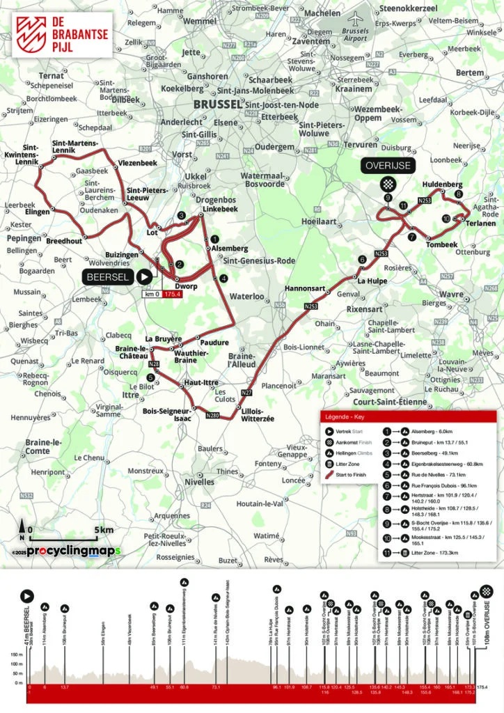 Carte La Flèche Brabançonne 2025