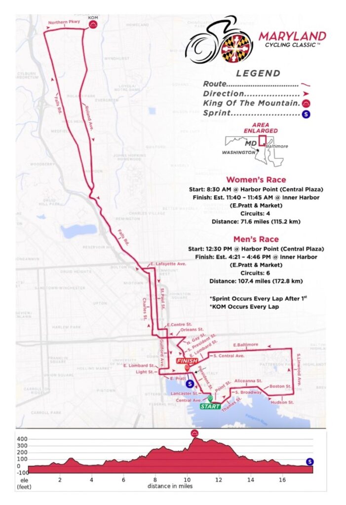 Carte Maryland Cycling Classic 2025