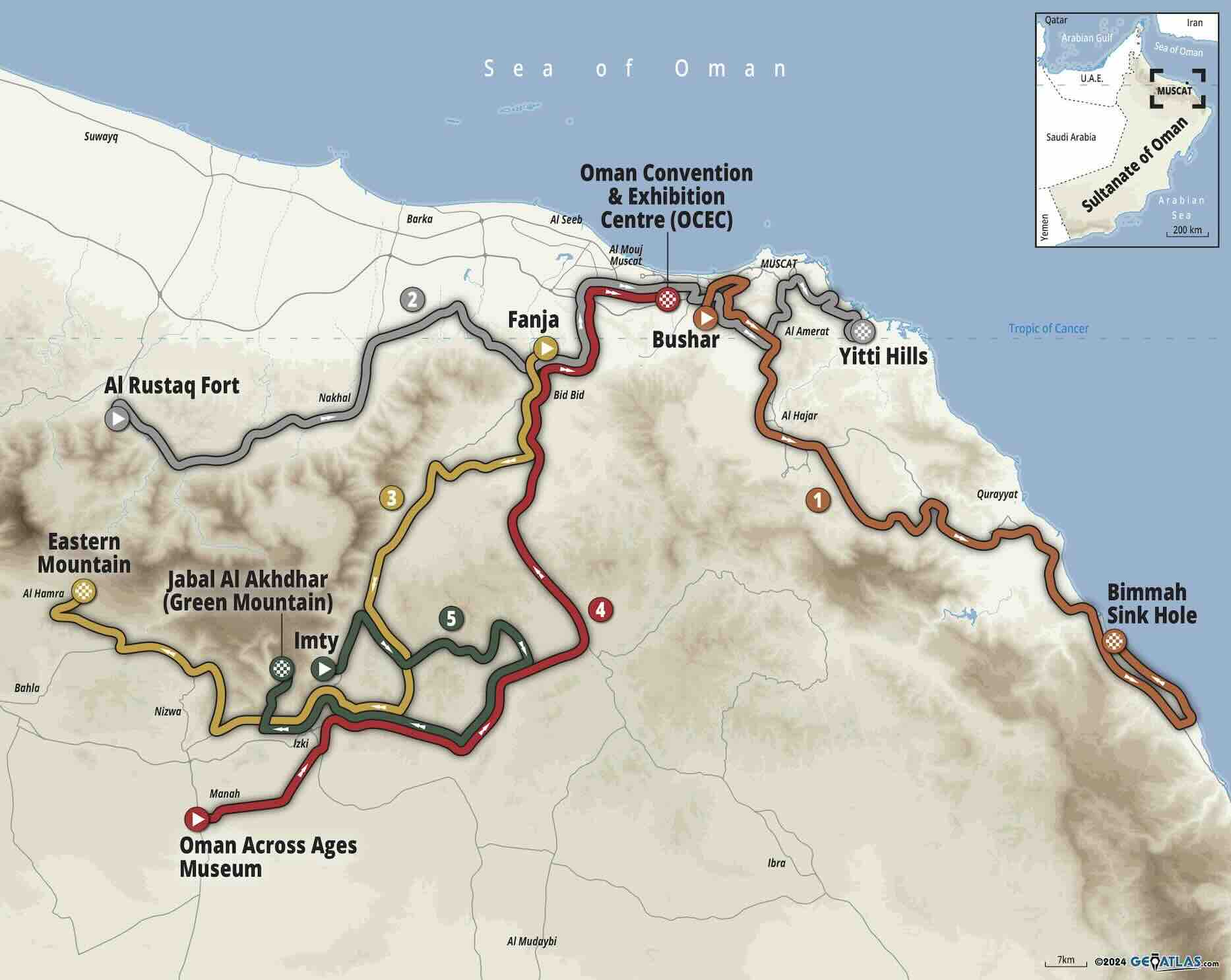 Carte Tour d'Oman 2025