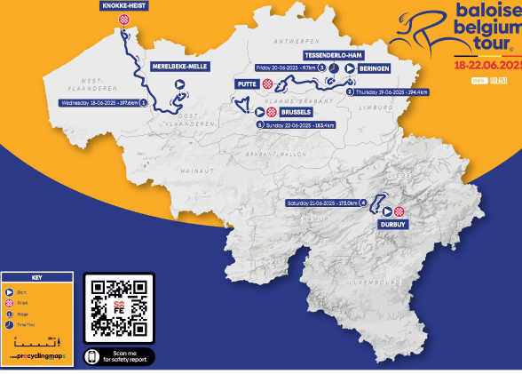 Carte Tour de Belgique 2025
